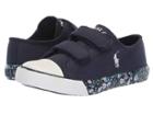 Polo Ralph Lauren Kids Slone Ez (little Kid) (navy Canvas/navy/multi Floral/light Pink Pony) Girl's Shoes