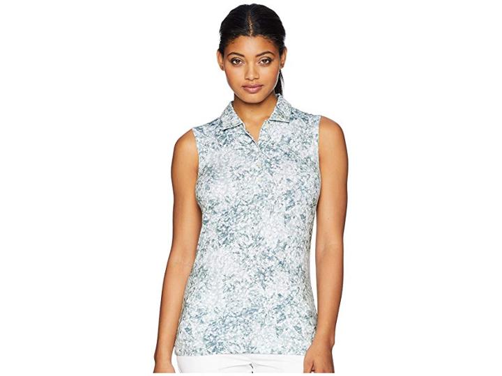 Puma Golf Floral Sleeveless Polo (quiet Shade) Women's Sleeveless