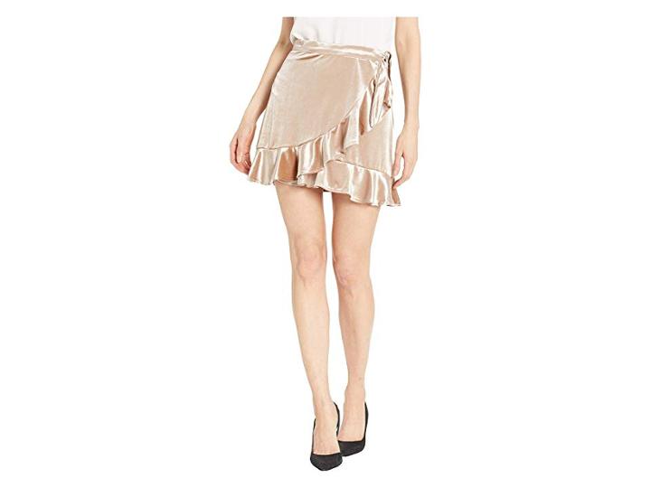 Bb Dakota Look This Good Velvet Skirt (pale Gold) Women's Skirt