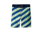 Volcom Kids Stripey Elastic Boardshorts (toddler/little Kids) (strobe Green) Boy's Swimwear