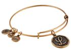 Alex And Ani Initial L Charm Bangle (rafaelian Gold Finish) Bracelet