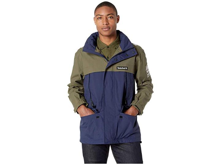 Timberland Color Block Nylon Jacket (black Iris/grape Leaf) Men's Coat