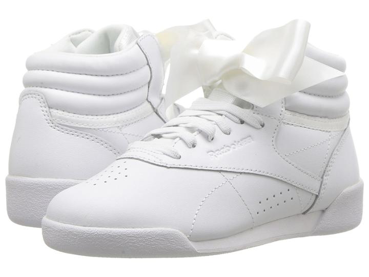Reebok Kids F/s Hi Satin Bow (little Kid) (white/skull Grey) Girls Shoes