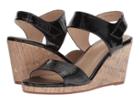 Johnston & Murphy Glenna (black Crinkle Patent Leather) Women's Wedge Shoes