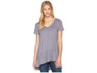 Mod-o-doc Featherweight Slub Jersey Short Sleeve Ruffle Hem Tunic (steel) Women's Blouse