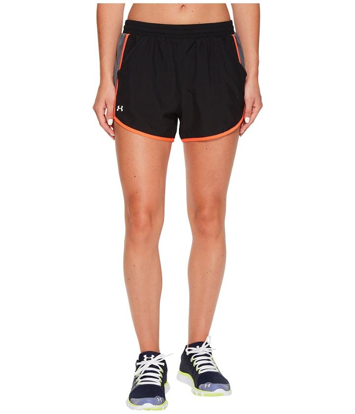 Under Armour Fly By Shorts (black/rhino Gray/reflective) Women's Shorts