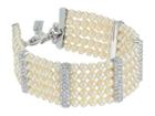Nina Multi Strand Pear Pave Bar Bracelet (rhodium/ivory Pearl/white) Bracelet
