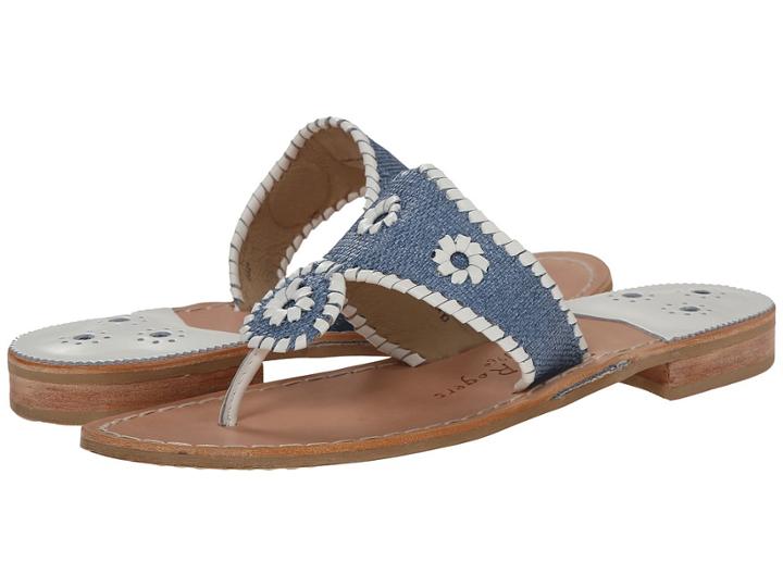 Jack Rogers Jack's Raffia (ocean Raffia/white) Women's Sandals