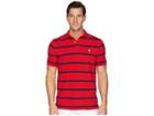 Polo Ralph Lauren Yarn-dyed Mesh Short Sleeve Knit (polo Sport Red/newport Navy) Men's Clothing