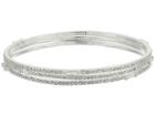 Lauren Ralph Lauren Set Of 3 Bangles With Pave Baguettes Bracelets (silver/crystal) Bracelet