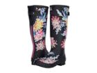 Joules Tall Welly Print (navy Whitstable Floral Rubber) Women's Rain Boots