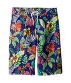 Janie And Jack Seaside Swim Trunks (toddler/little Kids/big Kids) (tropical Print) Boy's Swimwear