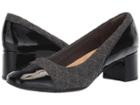 Clarks Tealia Sera (grey Flannel/black Patent) Women's  Shoes