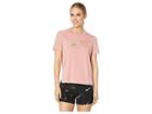 Nike Miler Metallic Short Sleeve Top (rust Pink) Women's Clothing