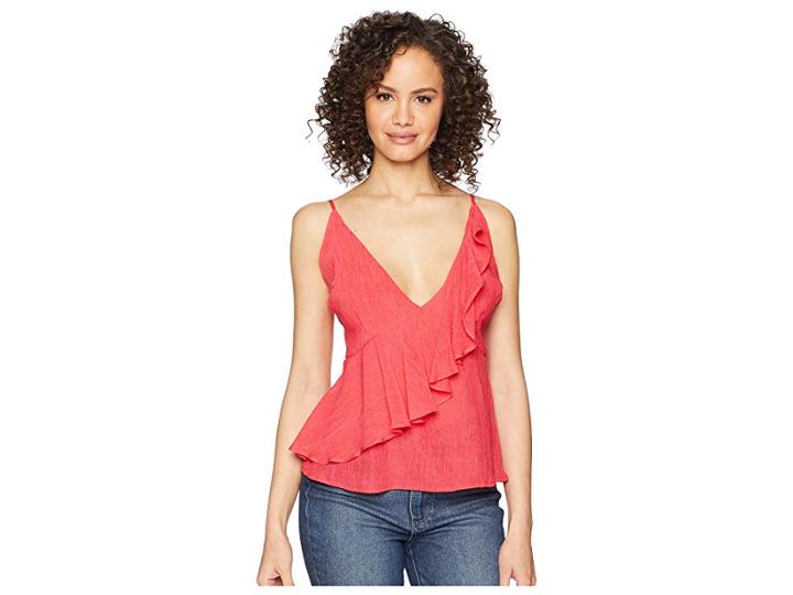 Bb Dakota Steffi Crinkle Gauze Ruffle Top (glow) Women's Clothing
