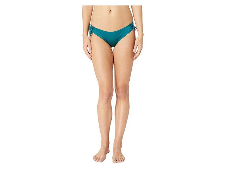 Rvca Solid Shimmer Lace-up Bottom (spruce) Women's Swimwear