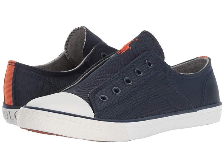 Polo Ralph Lauren Kids Rowenn (little Kid) (navy Nylon/orange Pony) Boy's Shoes