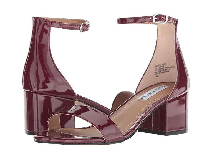 Steve Madden Irenee Sandal (burgundy Patent) Women's 1-2 Inch Heel Shoes