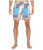 Original Penguin 8-bit Stripe Fixed Volley Stretch Swim Shorts (blue Depths) Men's Swimwear