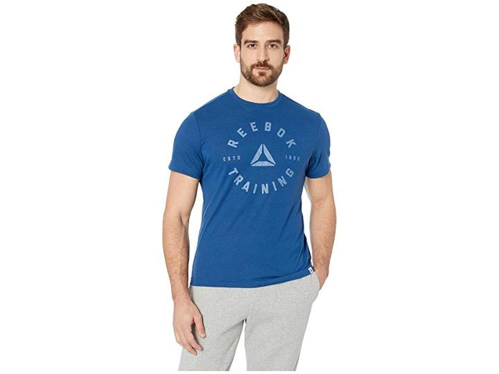 Reebok Gs Training Camo Tee (bunker Blue) Men's Clothing