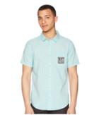 Rvca Resort Disruption Short Sleeve T-shirt (light Teal) Men's T Shirt