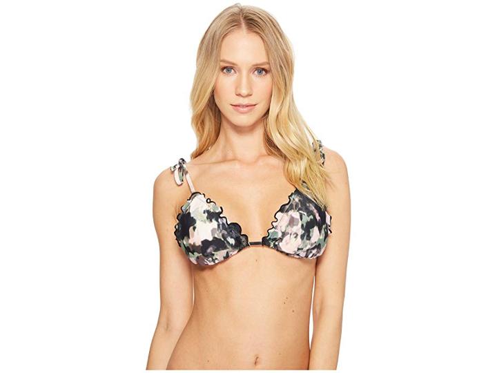 Lucky Brand Smokescreen Ruffled Triangle Top (multicolored) Women's Swimwear