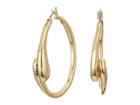 Robert Lee Morris Shiny And Brushed Gold Tone Curved Hoop Earrings (gold) Earring