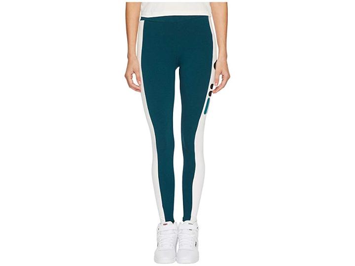 Fila Phoebe Leggings (deep Teal/gardenia/black) Women's Casual Pants