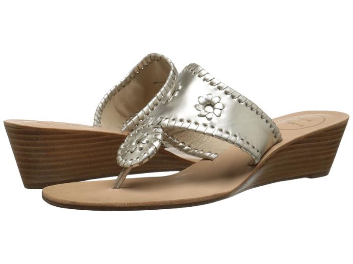Jack Rogers Jacks Mid Wedge (platinum) Women's Wedge Shoes