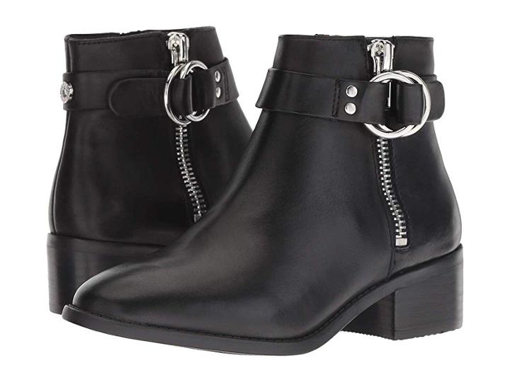 Steve Madden Deja Bootie (black Leather) Women's Pull-on Boots