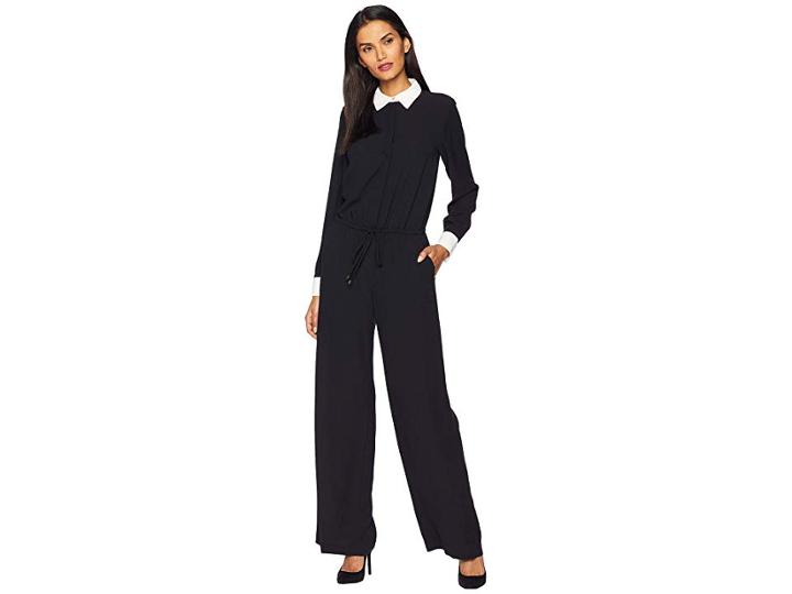 Lauren Ralph Lauren Layered Wide Leg Jumpsuit (polo Black) Women's Jumpsuit & Rompers One Piece
