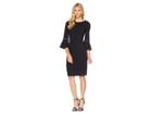 Calvin Klein Bell Sleeve Dress With Hardwire Detail Cd8c14lj (black) Women's Dress
