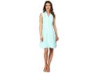 Sangria Gingham Fit Flare Shirtdress (soft Mint) Women's Dress