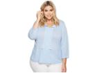 Nydj Plus Size Plus Size Linen Lace Trim Henley (tranquility) Women's Clothing