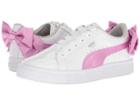 Puma Kids Basket Bow Patent Ac (little Kid/big Kid) (puma White/orchid/gray Violet) Girl's Shoes