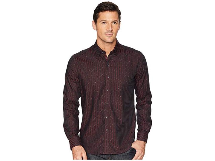 Robert Graham Modern Americana Mcdermott Sports Shirt (bordeaux) Men's Clothing