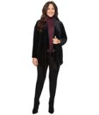 Calvin Klein Plus Plus Size Velvet Fly Away Jacket (black) Women's Coat