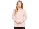 Tribal Long Sleeve French Terry Boat Neck Top (rose) Women's Long Sleeve Pullover