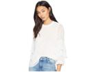Bishop + Young Tear Drop Ruffle Top (white) Women's Long Sleeve Pullover