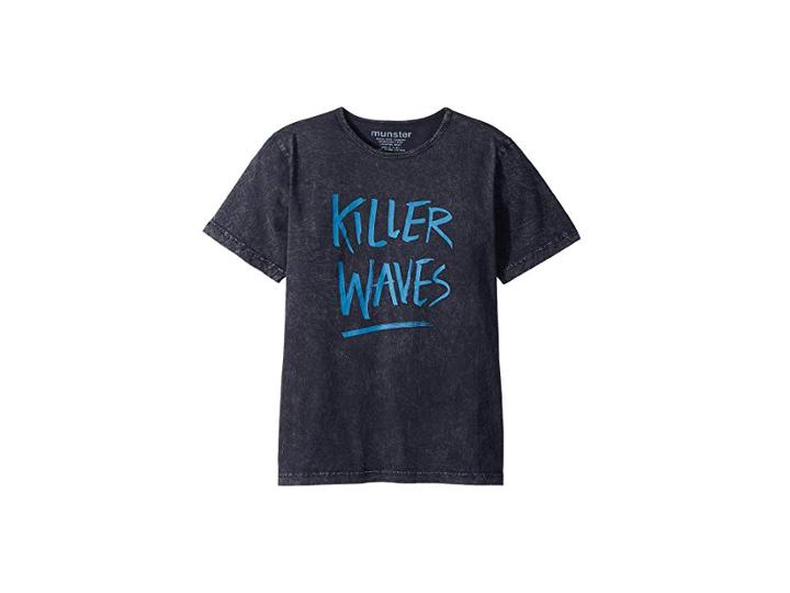 Munster Kids Killer Waves Tee (toddler/little Kids/big Kids) (acid Black) Boy's T Shirt