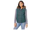 Jack By Bb Dakota Power Cord Corduroy Plaid Vest With Fur-lined Hood (hunter Green) Women's Vest