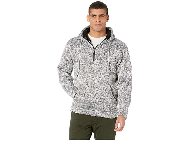 U.s. Polo Assn. 1/2 Zip Hoodie (heather Grey) Men's Sweatshirt