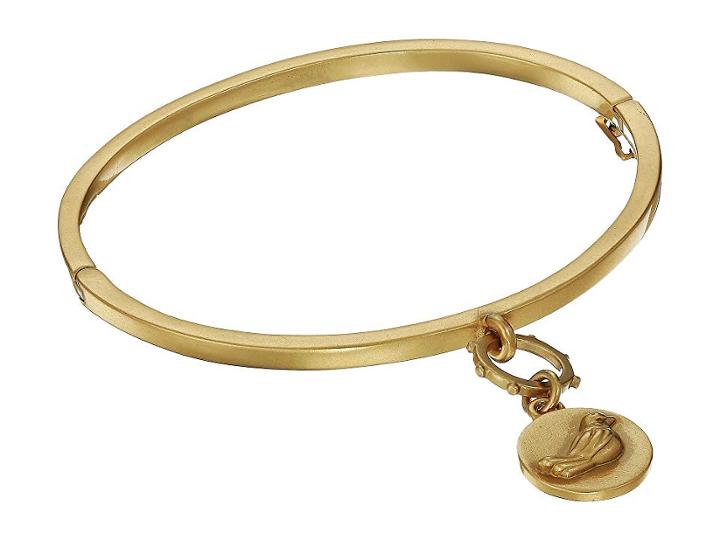 Vince Camuto Bangle With Magnetic Closure And Bird Charm (matte Gold) Bracelet