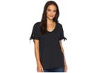 Nydj Tie Sleeve Tee (black) Women's T Shirt