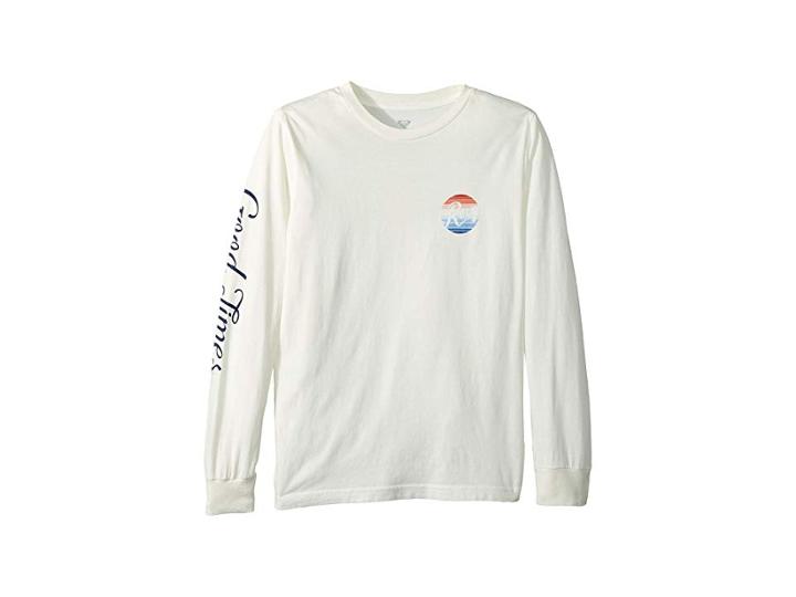Roxy Kids Good Times Rainbow Long Sleeve Tee (big Kids) (marshmallow) Girl's T Shirt