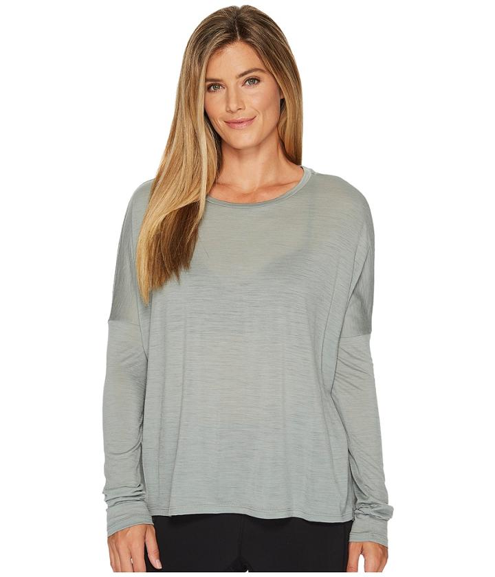Icebreaker Aria Merino Long Sleeve Scoop (drift) Women's Clothing
