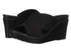 Crocs Leigh Ii Cross Strap Wedge (black/black) Women's Wedge Shoes