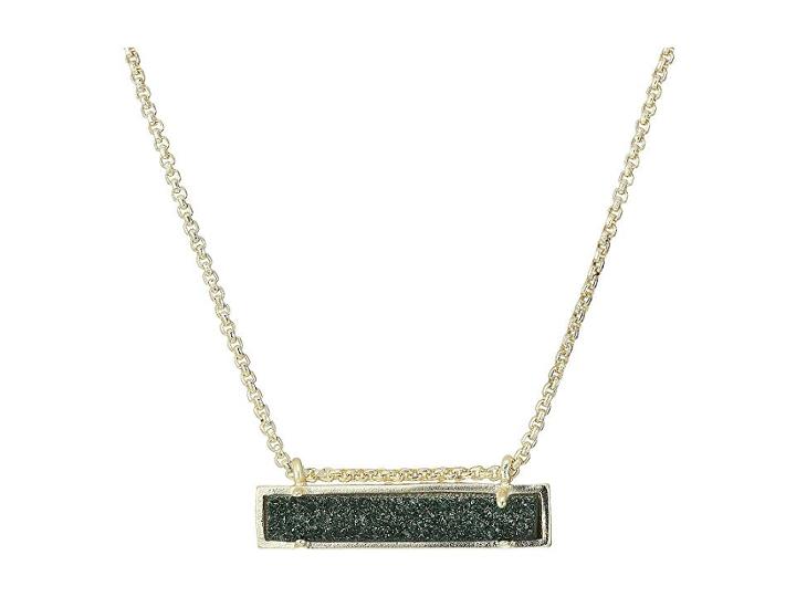 Kendra Scott Leanor Necklace (sage Drusy/gold Tone) Necklace