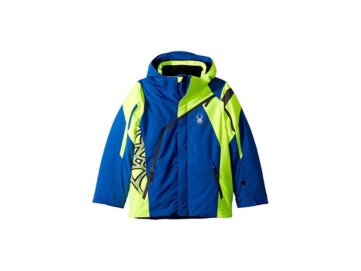 Spyder Kids Challenger Jacket (big Kids) (turkish Sea/bryte Yellow/polar) Boy's Coat