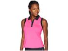 Adidas Golf Ultimate Two-tone Sleeveless Polo (shock Pink) Women's Clothing